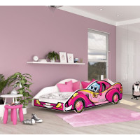 Detská posteľ auto Olli 180x90 cm - ružová (6)