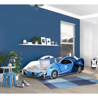 Detská posteľ auto STUART 180x90 cm - modrá (15)