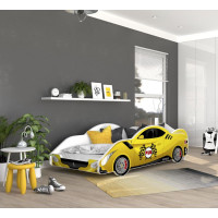 Detská posteľ auto TYLER 180x90 cm - žltá (14)