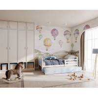 Detská posteľ s prístelkou MATTEO 2 - 190x80 cm - modro-biela