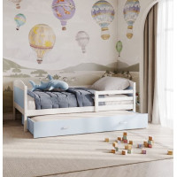 Detská posteľ s prístelkou MATTEO 2 - 190x80 cm - modro-biela