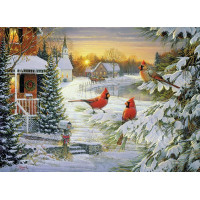 COBBLE HILL Puzzle Kardináli pri západe slnka 1000 dielikov