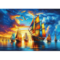 ART PUZZLE Puzzle Prístav farebných plachetníc 500 dielikov
