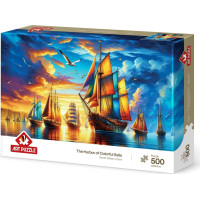 ART PUZZLE Puzzle Prístav farebných plachetníc 500 dielikov