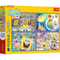 TREFL Puzzle Šialený svet Spongeboba 4x250 dielikov