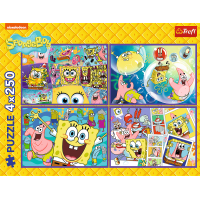 TREFL Puzzle Šialený svet Spongeboba 4x250 dielikov