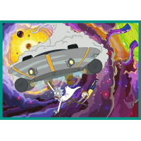 TREFL Puzzle Zvrátený svet Ricka a Mortyho 4x250 dielikov
