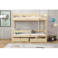Detská poschodová posteľ z masívu borovice LEGEND bez šuplíkov - 200x80 cm - PRÍRODNÁ BOROVICA