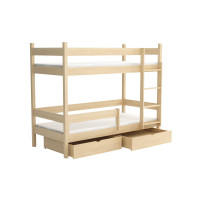 Detská poschodová posteľ z masívu borovice LEGEND bez šuplíkov - 200x80 cm - PRÍRODNÁ BOROVICA