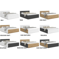 Posteľ PANAMA 200x120 cm - biela/dub craft