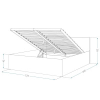 Posteľ PANAMA 200x120 cm - biela/dub craft