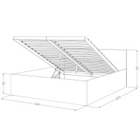 Posteľ PANAMA 200x140 cm - dub craft/biela