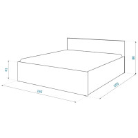 Posteľ PANAMA 200x160 cm - dub craft/biela