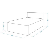 Posteľ PANAMA 200x90 cm - dub craft/biela