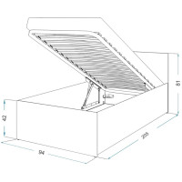 Posteľ PANAMA 200x90 cm - biela/dub craft