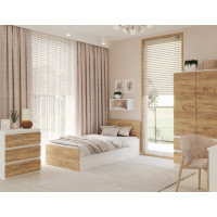 Posteľ PANAMA 200x90 cm - biela/dub craft