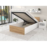 Posteľ PANAMA 200x90 cm - biela/dub craft