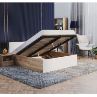 Posteľ PANAMA 200x180 cm - dub craft/biela