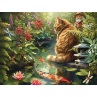 COBBLE HILL Puzzle Mačka a Koi kapry XL 275 dielikov