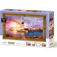 ART PUZZLE Puzzle s rámom a lepidlom 3v1 Dievčenská veža 1000 dielikov