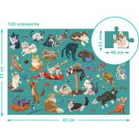 DODO Puzzle Zábavné mačky 100 dielikov