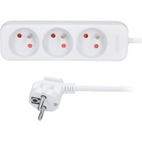 Solight predlžovací prívod 5m, 3 zásuvky, 16A/3680W, PVC, biely