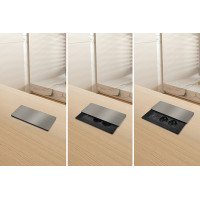 Solight vstavaný blok zásuviek s posuvným krytom, 2 zásuvky, HDMI, USB A + C 20W PD, 2m, strieborný