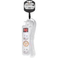 Solight predlžovací prívod 5m, 3 zásuvky, vypínač, 16A/3680W, PVC, biely