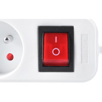 Solight predlžovací prívod 3m, 6 zásuviek, vypínač, 16A/3680W, PVC, biely