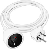 Solight predlžovací prívod 3m, 1 zásuvka, 16A/3680W, PVC, biely