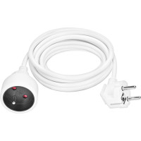 Solight predlžovací prívod 5m, 1 zásuvka, 16A/3680W, PVC, biely
