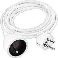 Solight predlžovací prívod 5m, 1 zásuvka, 16A/3680W, PVC, biely