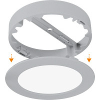 Solight LED mini panel kúpeľňový 2v1, 3CCT, podhľadový / prisadený, 12W, 1020lm, IP54, strieborná, okrúhly