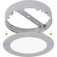 Solight LED mini panel kúpeľňový 2v1, 3CCT, podhľadový / prisadený, 18W, 1530lm, IP54, strieborná, okrúhly