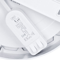Solight LED mini panel kúpeľňový 2v1, 3CCT, podhľadový / prisadený, 18W, 1530lm, IP54, strieborná, okrúhly