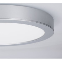 Solight LED mini panel kúpeľňový 2v1, 3CCT, podhľadový / prisadený, 18W, 1530lm, IP54, strieborná, okrúhly