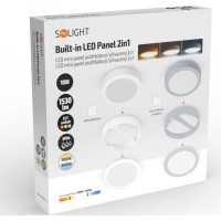 Solight LED mini panel kúpeľňový 2v1, 3CCT, podhľadový/prisadený, 18W, 1530lm, IP54, biela, okrúhly