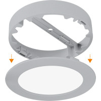 Solight LED mini panel kúpeľňový 2v1, 3CCT, podhľadový / prisadený, 24W, 2040lm, IP54, strieborná, okrúhly