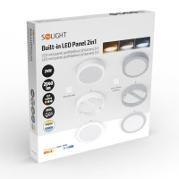 Solight LED mini panel kúpeľňový 2v1, 3CCT, podhľadový / prisadený, 24W, 2040lm, IP54, biela, okrúhly