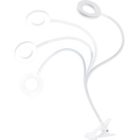 Solight LED stmievateľná stolná lampička s klipom biela, 300lm, nastaviteľná teplota svetla, USB