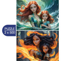 ALIPSON Puzzle Mère et Fille: L'Eau et le Feu 2x500 dielikov
