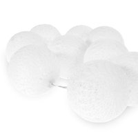Bavlnené svietiace guličky LED 10 ks - biele