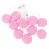 Bavlnené svietiace guličky LED 10 ks - ružové