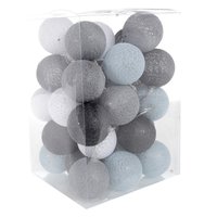 Bavlnené svietiace guličky LED 35 ks - svetlo šedé