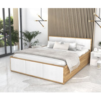Čalúnená posteľ PANAMA 200x180 cm - dub craft/biela