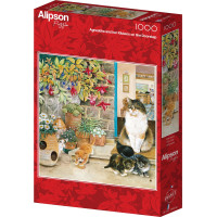 ALIPSON Štvorcové puzzle Agneatha a jej mačiatka na priedomí 1000 dielikov