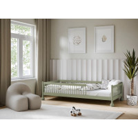 Detská Montessori posteľ z masívu borovice STEVE - 200x90 cm - OLIVOVO ZELENÁ