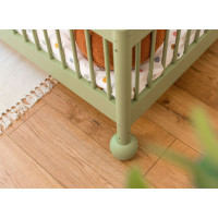 Detská Montessori posteľ z masívu borovice STEVE - 200x90 cm - OLIVOVO ZELENÁ