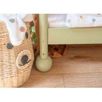 Detská Montessori posteľ z masívu borovice STEVE - 200x90 cm - OLIVOVO ZELENÁ