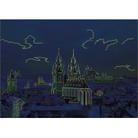 DINO Svietiace puzzle Pohľad na Hradčany 1000 dielikov